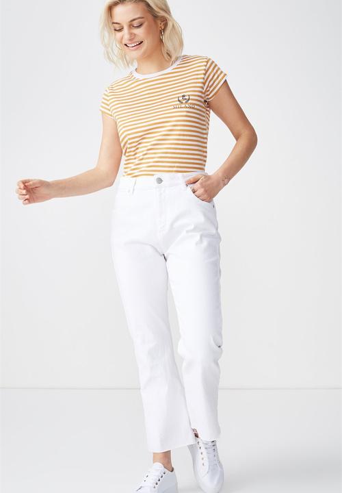 Cotton On - Tbar friends gra-milano - white & yellow 