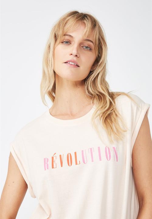 Cotton On - Tbar kelly drop shoulder - pink 