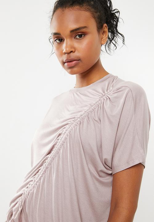 Superbalist - T-shirt with gather detail - neutral