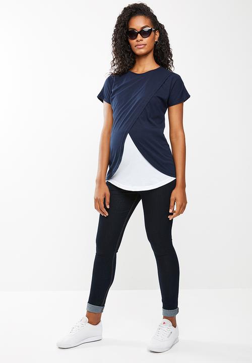 edit Maternity - Feeding T-shirt - navy