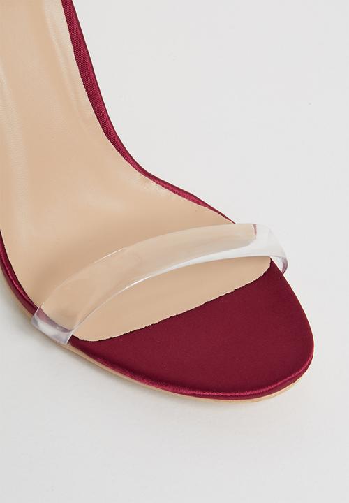 Footwork - Embellished ankle strap heels - burgundy