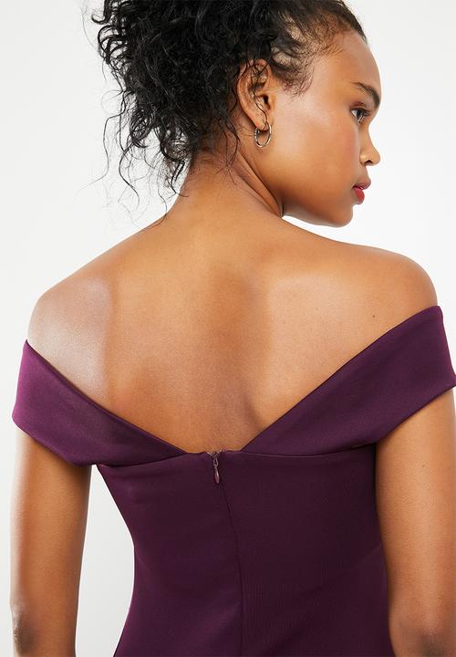 Superbalist - Wrap front bodycon dress with strap detail - burgundy 