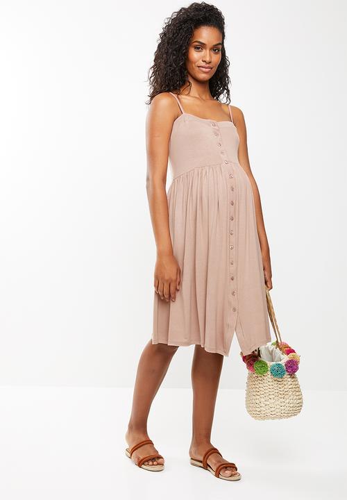 edit Maternity - Button down sun dress - pink