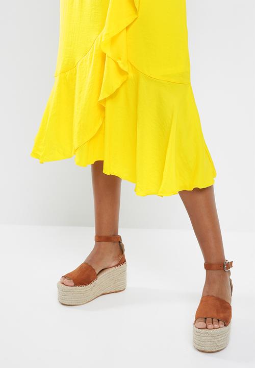 ONLY - Mira frill maxi dress - yellow