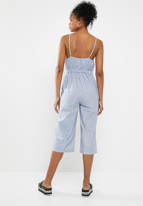 ONLY - Juliet frill jumpsuit - blue