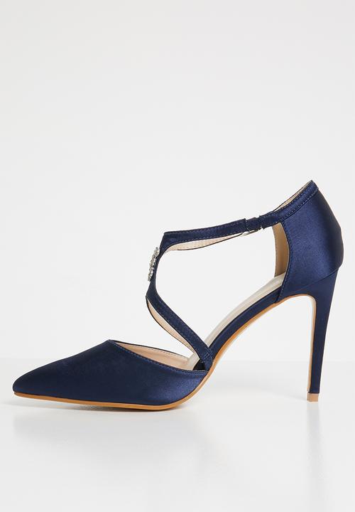 Plum - Embellished cut-out courts - navy