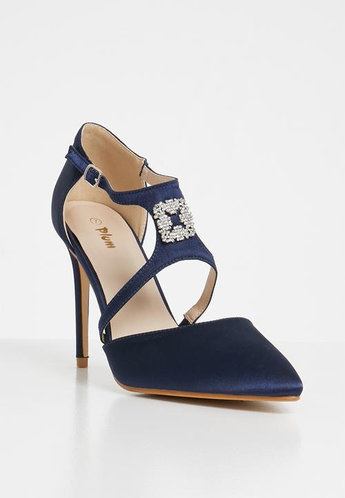 Plum - Embellished cut-out courts - navy