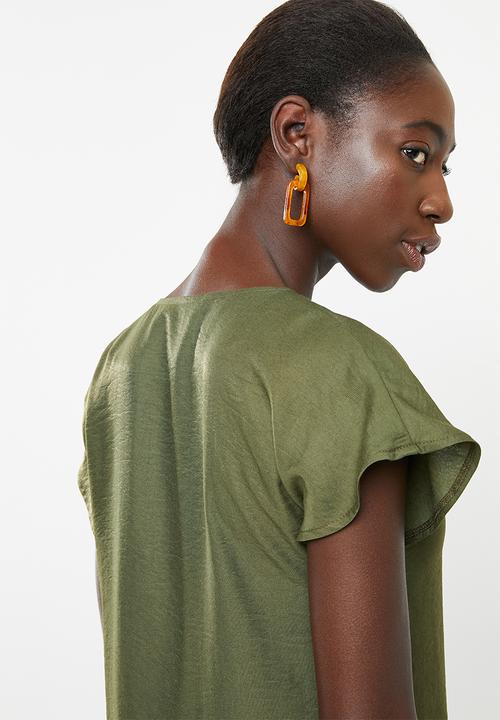 Superbalist - Zip detail shift dress - khaki green