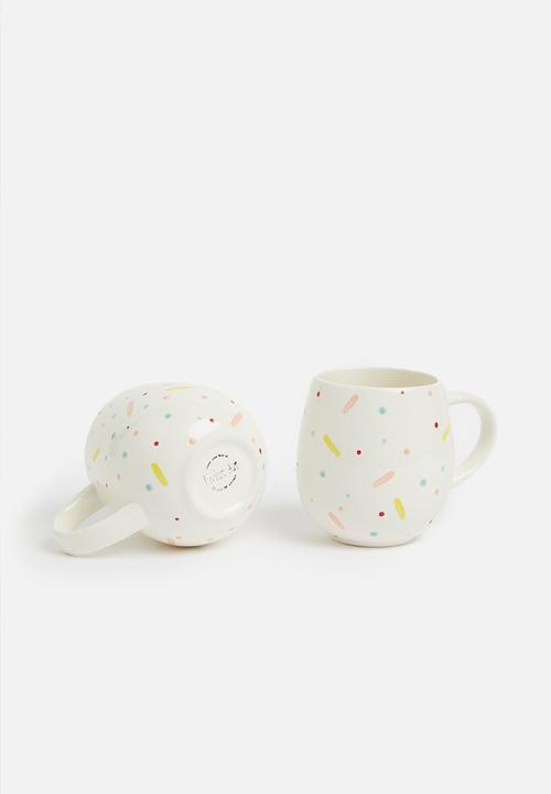 Urchin Art - Confetti bubble mug set of 2 - multi