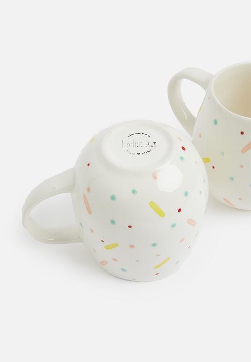 Urchin Art - Confetti bubble mug set of 2 - multi