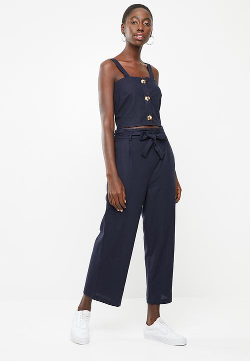 Superbalist - Woven boxy button front cami - navy