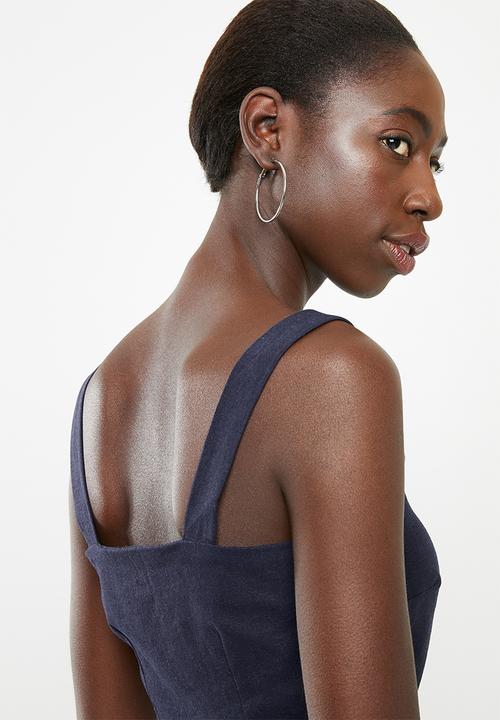 Superbalist - Woven boxy button front cami - navy