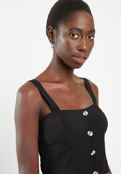 Superbalist - Button through cami top - black