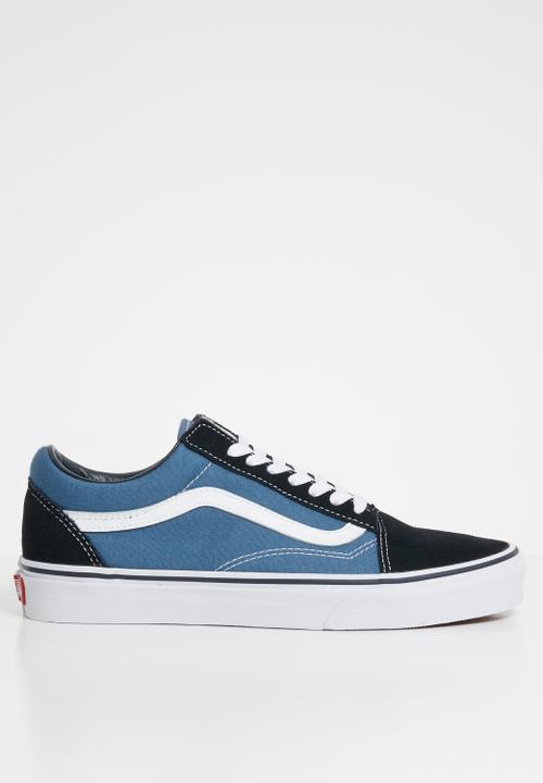 black and blue vans shoes