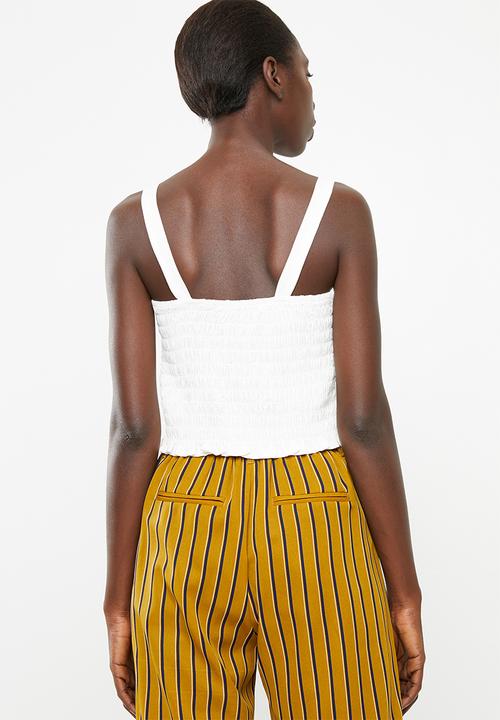 Superbalist - Button through cami top - white