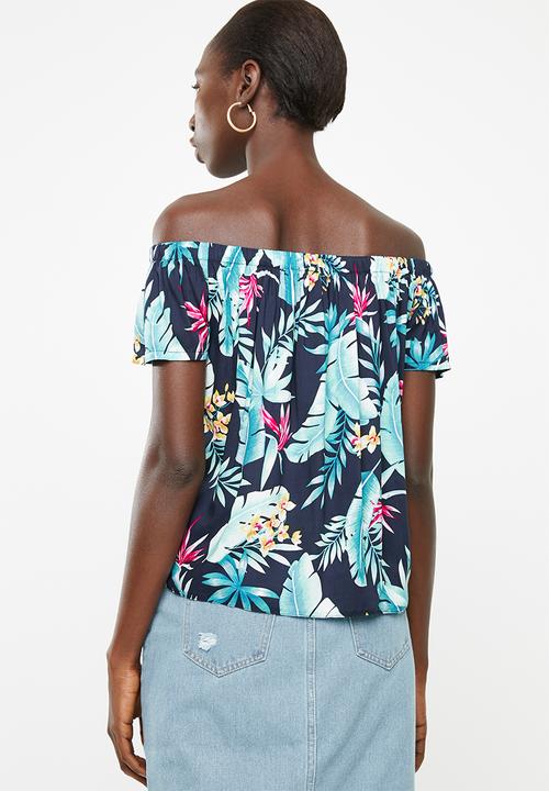 Superbalist - Off the shoulder tee - navy floral