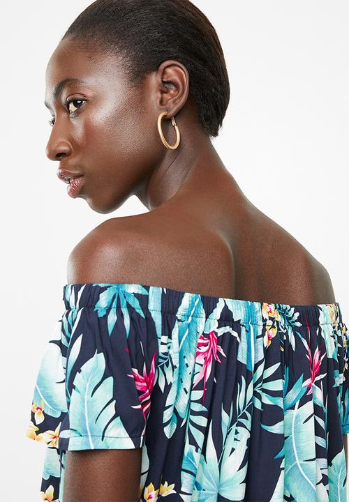 Superbalist - Off the shoulder tee - navy floral