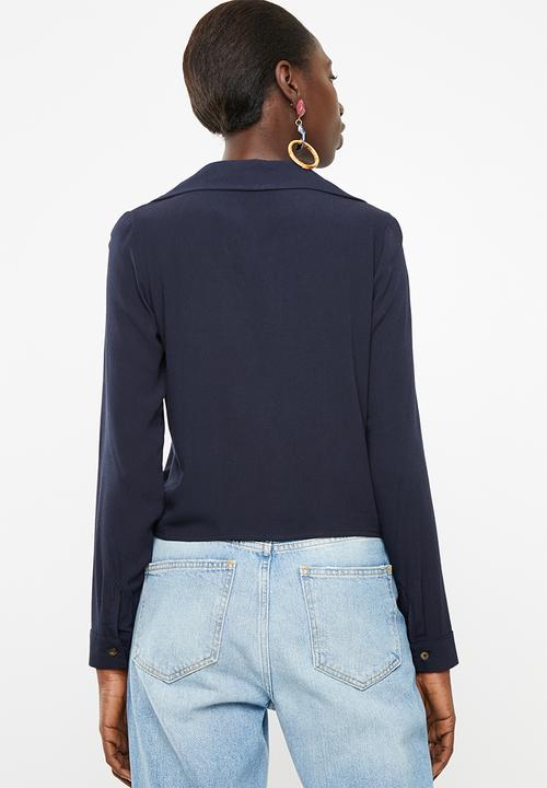 Superbalist - Tie front shirt - navy