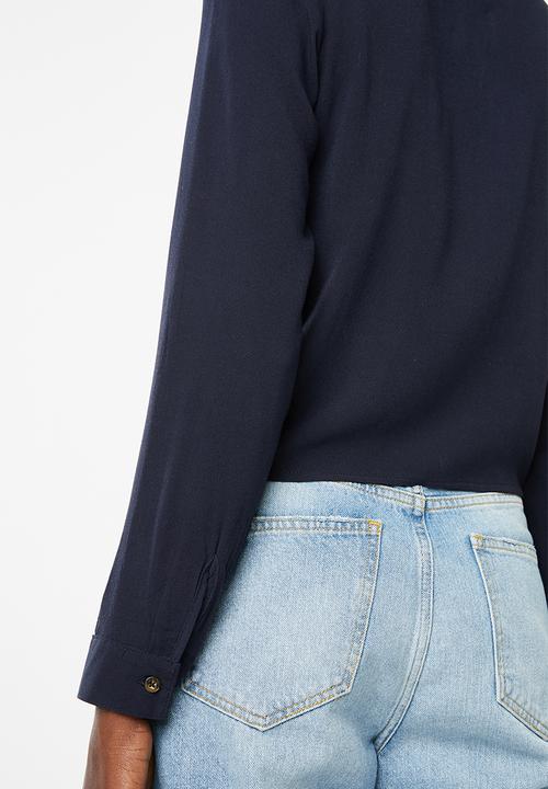 Superbalist - Tie front shirt - navy