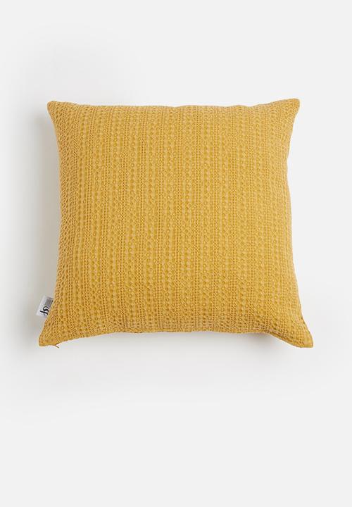 Sixth Floor - Waffle cushion cover - mustard