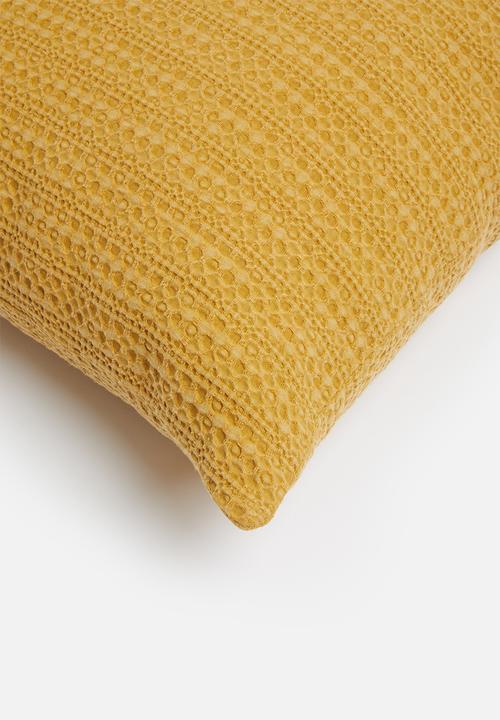 Sixth Floor - Waffle cushion cover - mustard