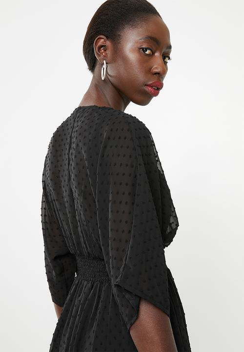Superbalist - Short V'neck cover up - black