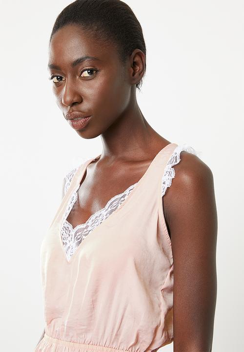 Superbalist - Sleep lace detail teddy - dusty pink 