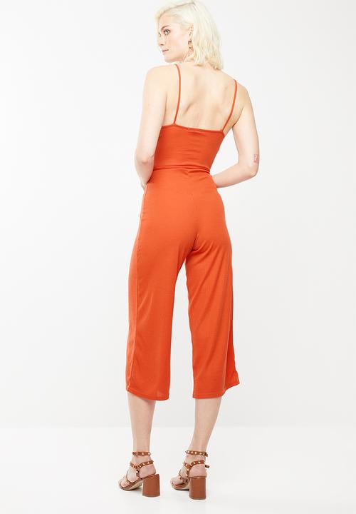 Missguided - Rib culotte jumpsuit - orange