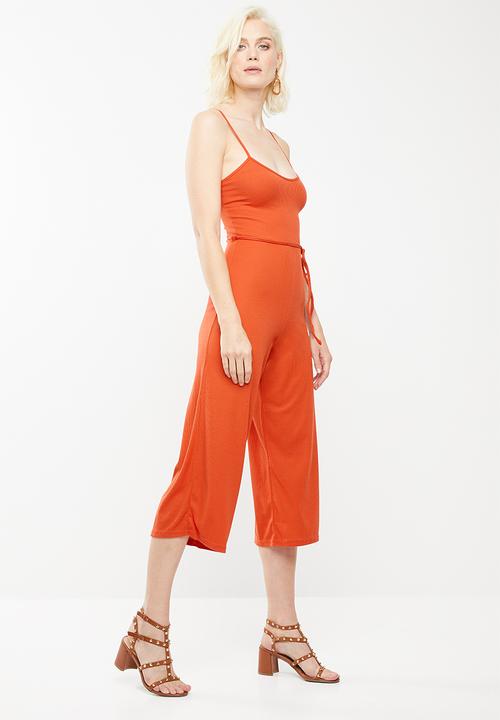 Missguided - Rib culotte jumpsuit - orange