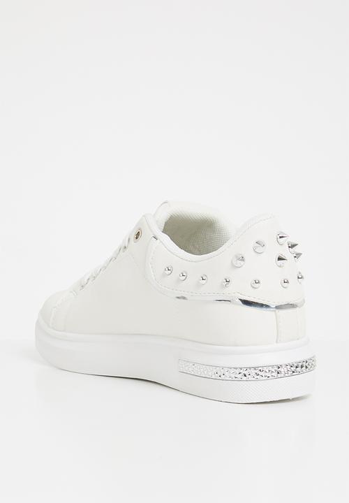 Miss Black - Lele lace up sneakers - white