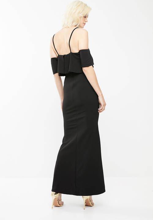 Missguided - Strappy frill fishtail dress - black