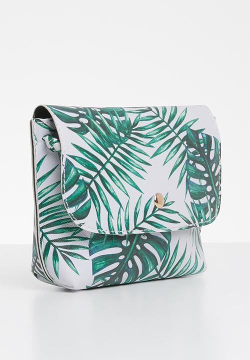Pop Candy - Printed sling bag - green & white