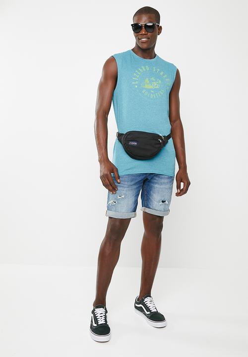 Lizzard - Boris cut off tee - blue
