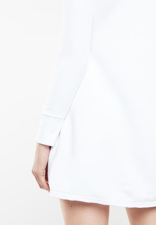 Missguided - Tie waist sweater dress - white