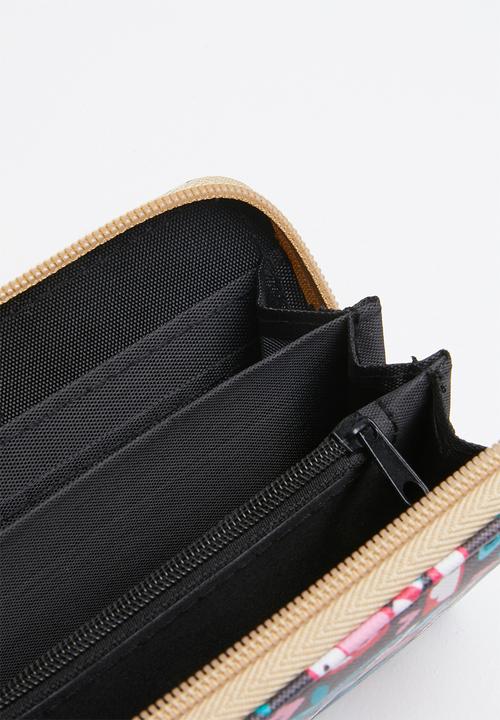 Pop Candy - Printed purse - charcoal & pink 