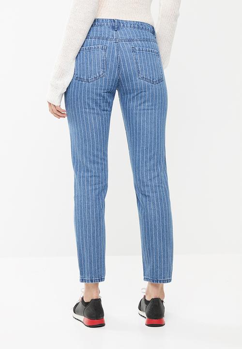 Missguided - Lust low rise pinstripe boyfriend jean - blue