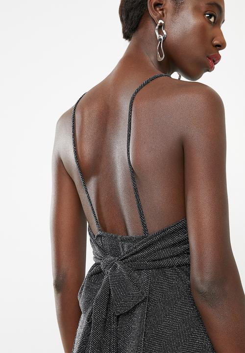 Superbalist - Fit and flare dress with back bow detail - black