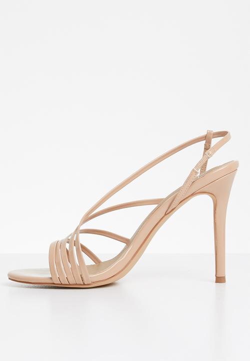 Missguided - Asymmetric multi strap heel sandal - neutral