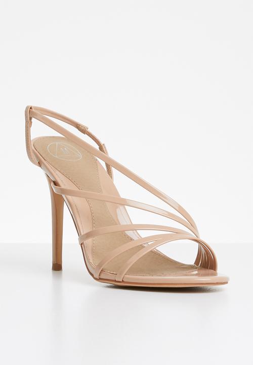 Missguided - Asymmetric multi strap heel sandal - neutral