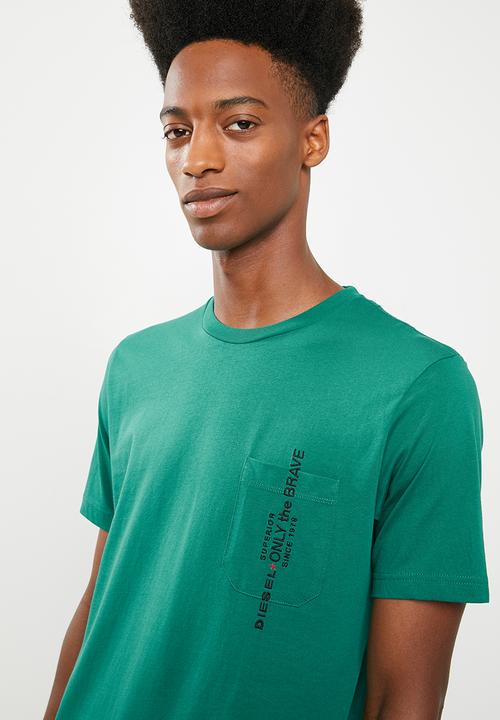 Diesel  - T-just pocket crew short sleeve T-shirt - green