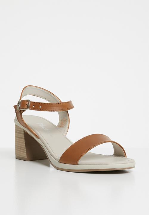 Phelan - Ankle strap leather heels - tan