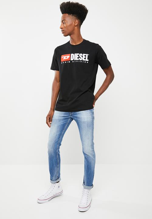 Diesel  - T-Just division crew short sleeve T-shirt - black