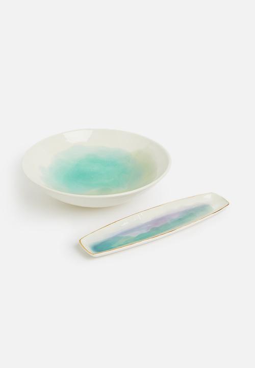 Urchin Art - Morandi serving bowl - washed blue