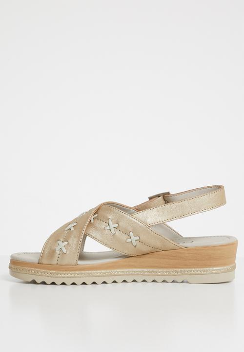 Phelan - Slingback leather wedge - tan
