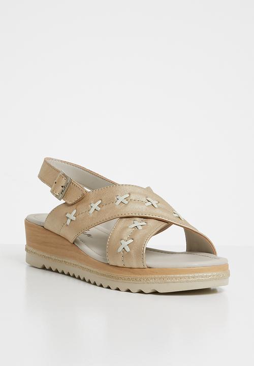 Phelan - Slingback leather wedge - tan