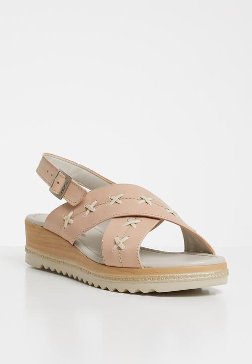 Phelan - Slingback leather wedge - neutral