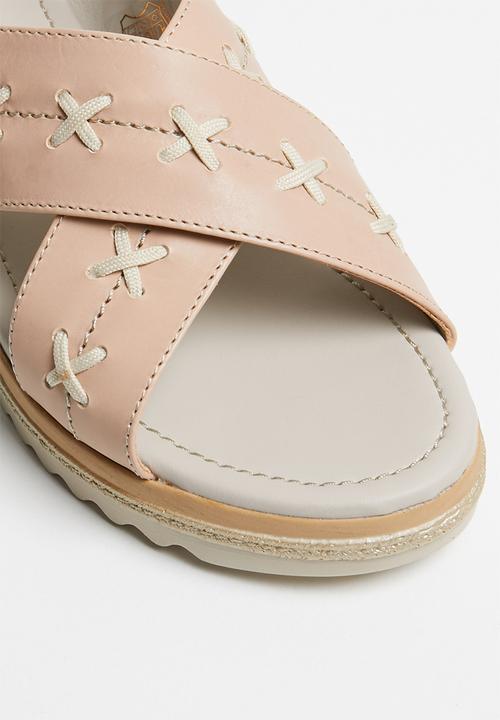 Phelan - Slingback leather wedge - neutral