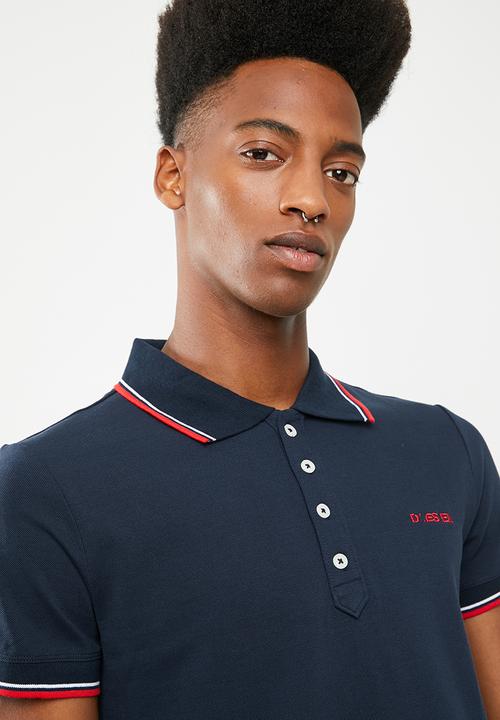 Diesel  - T-Randy broken short sleeve polo - navy