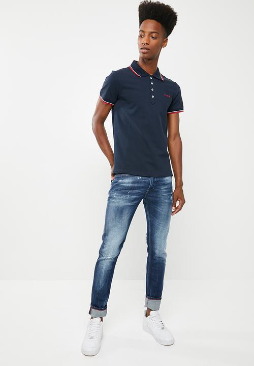 Diesel  - T-Randy broken short sleeve polo - navy