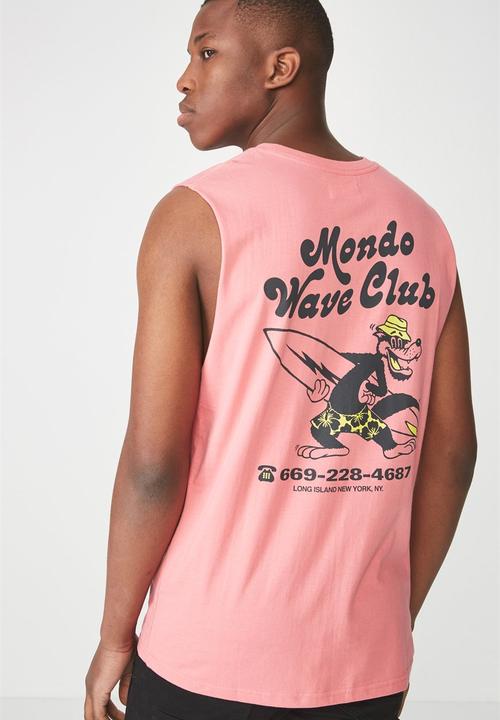 Cotton On - Tbar muscle tee honeysuckle - coral 